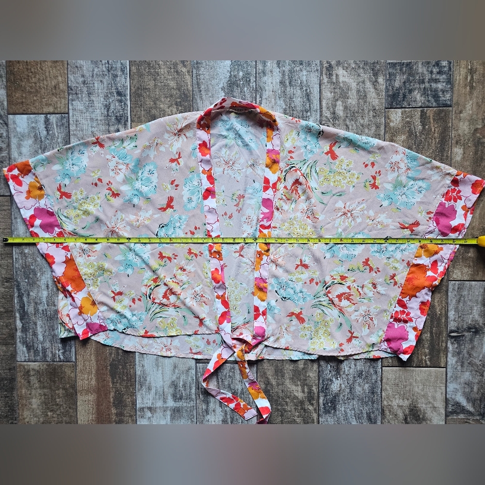 KORI M/L Floral Kimono Wrap, Boho Cottagecore, EUC, Lightweight Statement Piece - Picture 2 of 14